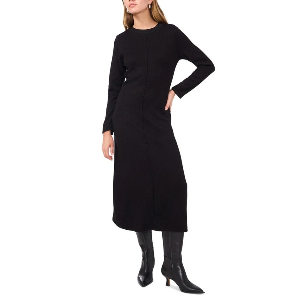 Vince Camuto Women's Knit Midi Pulls on Sweater Dress Color Black Size M